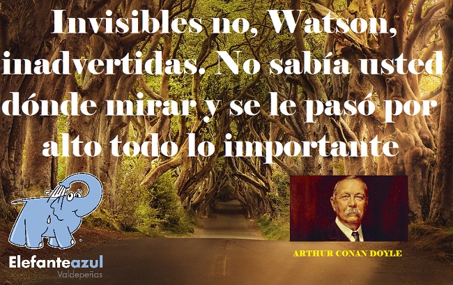 Invisibles no, Watson, inadvertidas. No sabía usted dónde mirar y se le pasó por alto todo lo importante