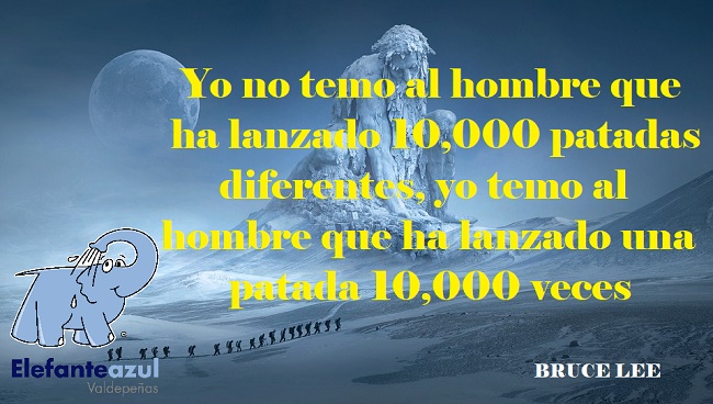 Yo no temo al hombre que ha lanzado 10,000 patadas diferentes, yo temo al hombre que ha lanzado una patada 10000 veces