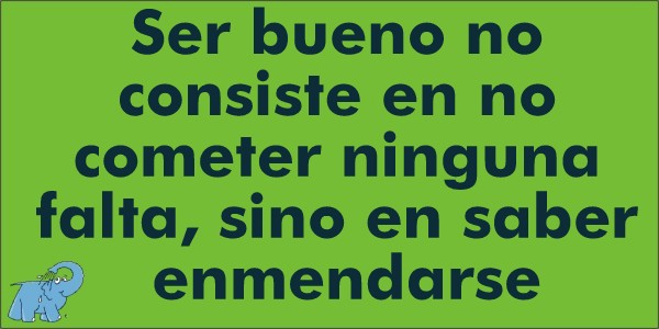 Ser bueno no consiste en no cometer ninguna falta, sino en saber enmendarse