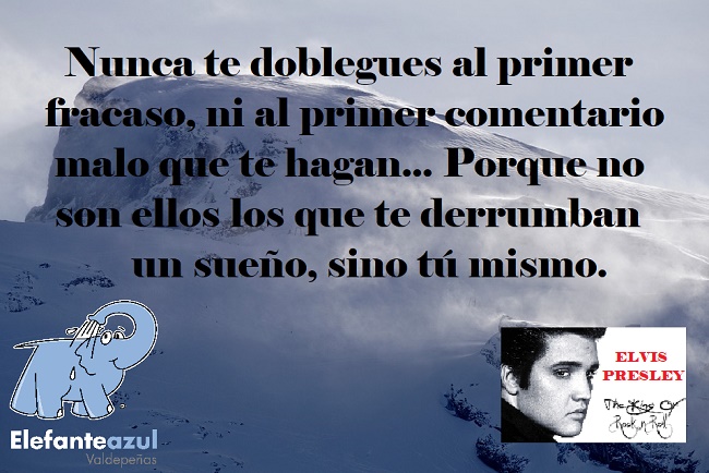 Nunca te doblegues al primer fracaso, ni al primer comentario malo que te hagan... Porque no son ellos los que te derrumban un sueño, sino tú mismo.