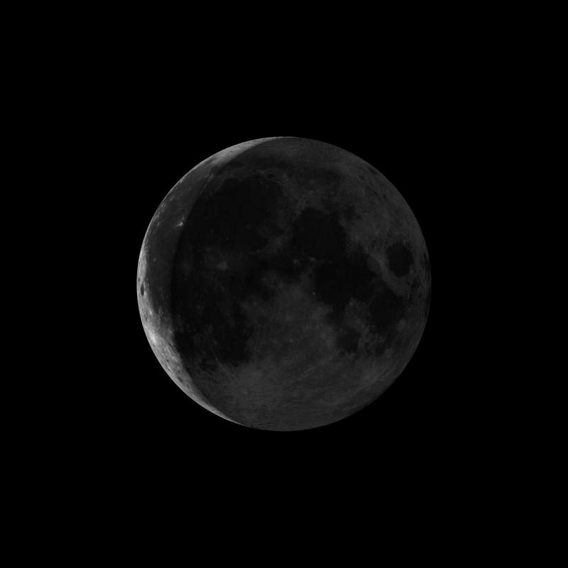 imagen de la luna decreciente al 12% de visibilidad que te recomienda Centro de lavado de coches Elefante Azul Valdepeñas.