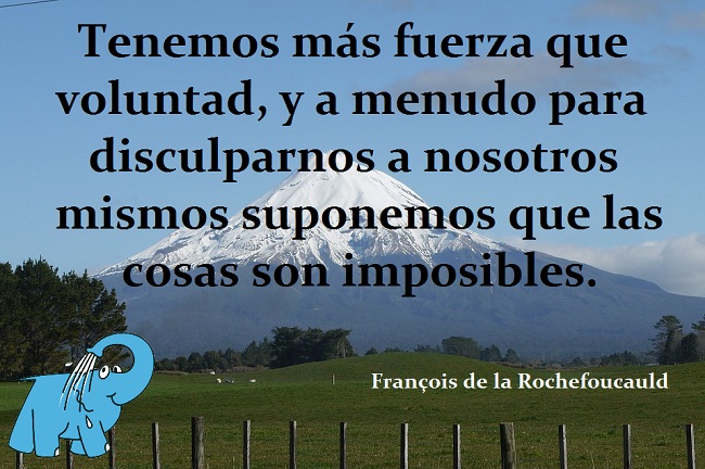 Tenemos más fuerza que voluntad, y a menudo para disculparnos a nosotros mismos suponemos que las cosas son imposibles.
