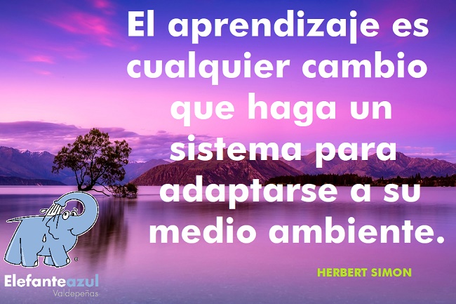 El aprendizaje es cualquier cambio que haga un sistema para adaptarse a su medio ambiente.