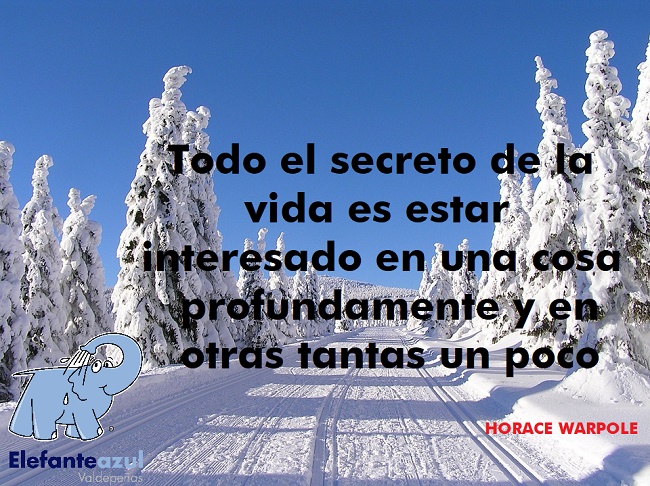 Todo el secreto de la vida es estar interesado en una cosa profundamente y en otras tantas un poco