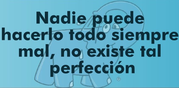 Nadie puede hacerlo todo siempre mal, no existe tal perfección