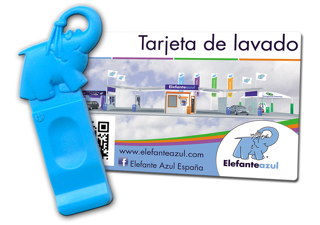 Tarjeta/Llave de lavado Elefante Azul