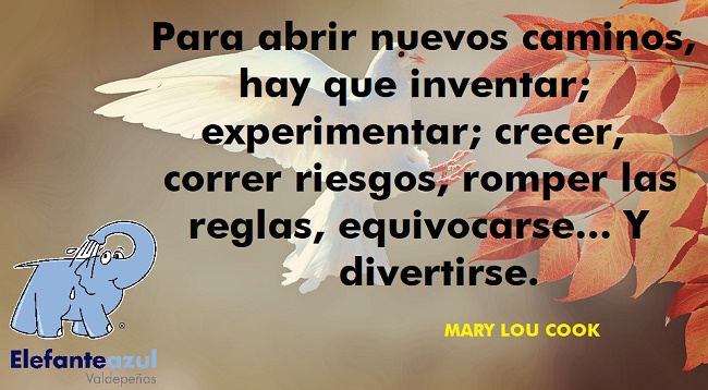 Para abrir nuevos caminos, hay que inventar; experimentar; crecer, correr riesgos, romper las reglas, equivocarse... Y divertirse.