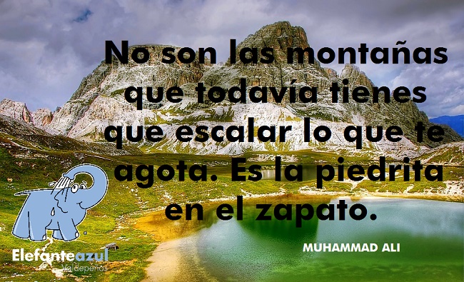 No son las montañas que todavía tienes que escalar lo que te agota. Es la piedrita en el zapato.  Frases de Escalar