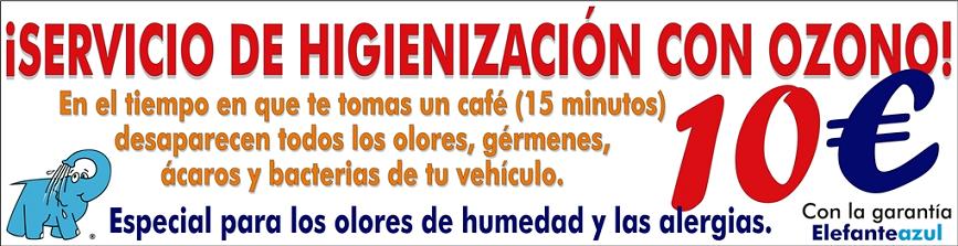 imagen del servicio de Desinfección y Desodorización con Ozono que te recomienda Centro de lavado de coches Elefante Azul Valdepeñas.