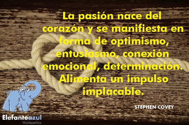 La pasión nace del corazón y se manifiesta en forma de optimismo, entusiasmo, conexión emocional, determinación. Alimenta un impulso implacable.
