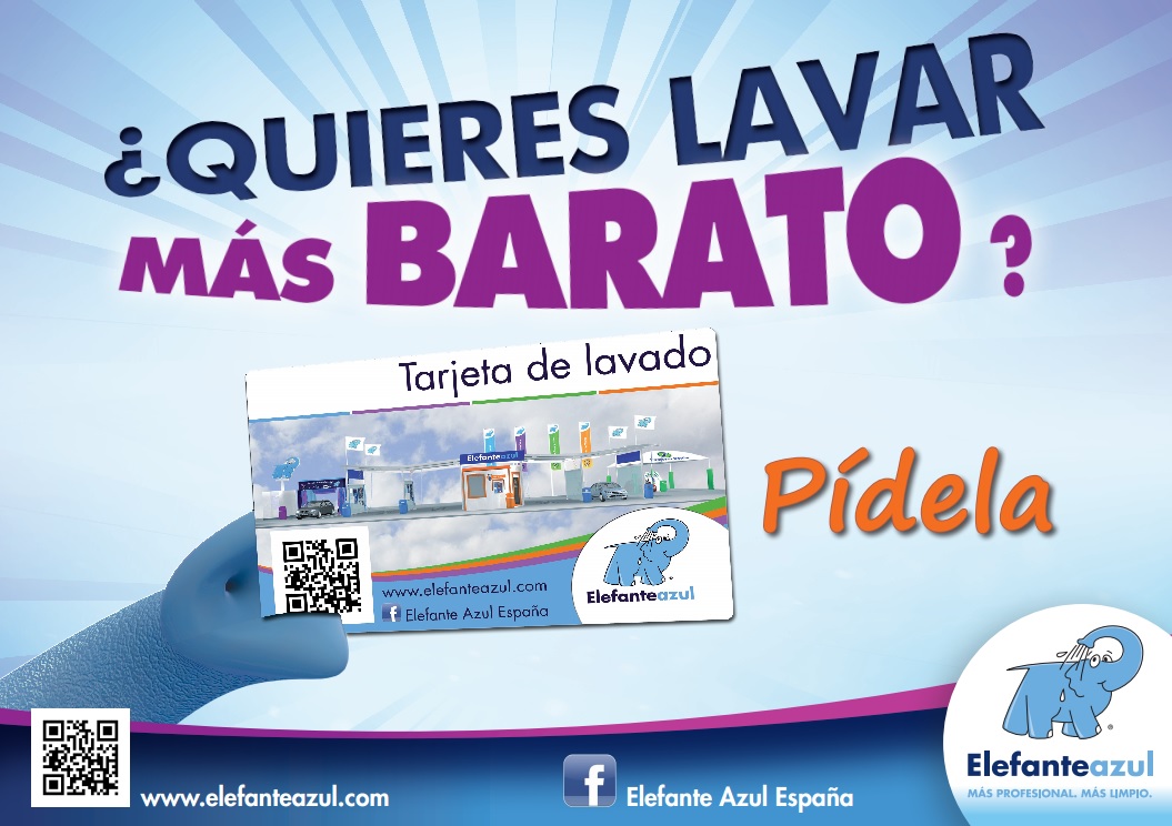 Nueva Tarjeta de lavado Elefante Azul