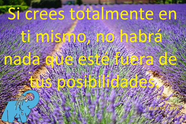 Si crees totalmente en ti mismo, no habrá nada que esté fuera de tus posibilidades.