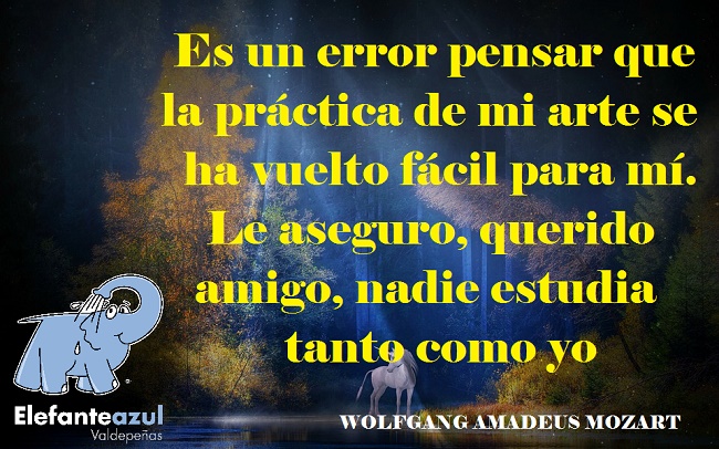 Es un error pensar que la práctica de mi arte se ha vuelto fácil para mí. Le aseguro, querido amigo, nadie estudia tanto como yo