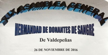 XIX Asamblea General Hermandad de Donantes de Sangre  de Valdepeñas