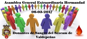 Renovada la Junta Rectora de la Hermandad de Donantes de Sangre del Sescam de Valdepeñas