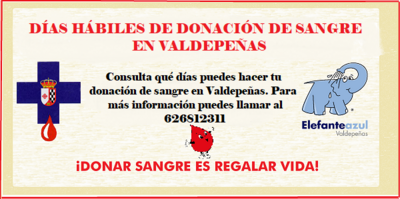 Días hábiles de donación de sangre en 2024